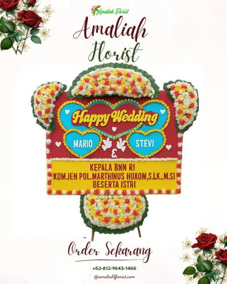 Papan Bunga Pernikahan Darawolong